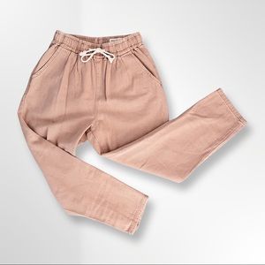 Dusty Rose Drawstring Tapered Pant